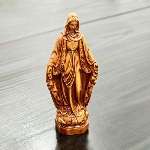 Tượng Mẹ Ban Ơn Poly Màu Gỗ