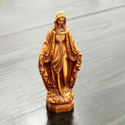 Tượng Mẹ Ban Ơn Poly Màu Gỗ