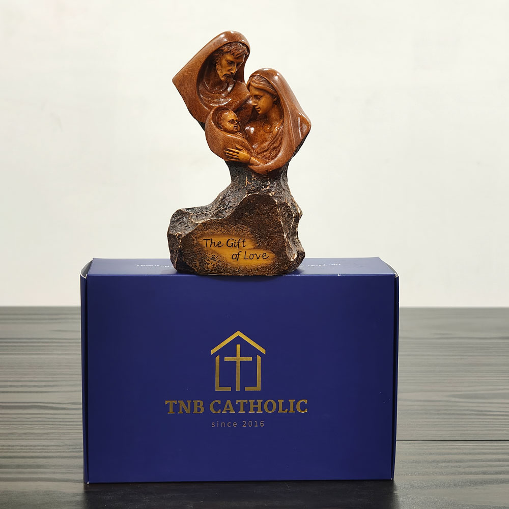 Tượng Thánh Gia Poly Màu Gỗ