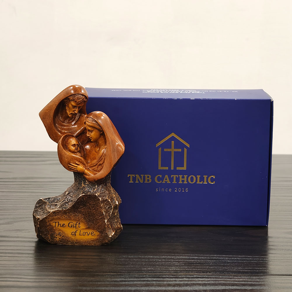 Tượng Thánh Gia Poly Màu Gỗ