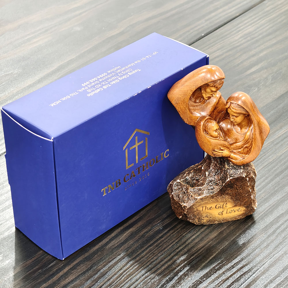 Tượng Thánh Gia Poly Màu Gỗ