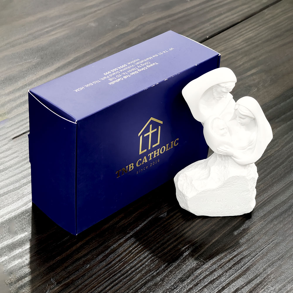 Tượng Thánh Gia Poly Màu Trắng